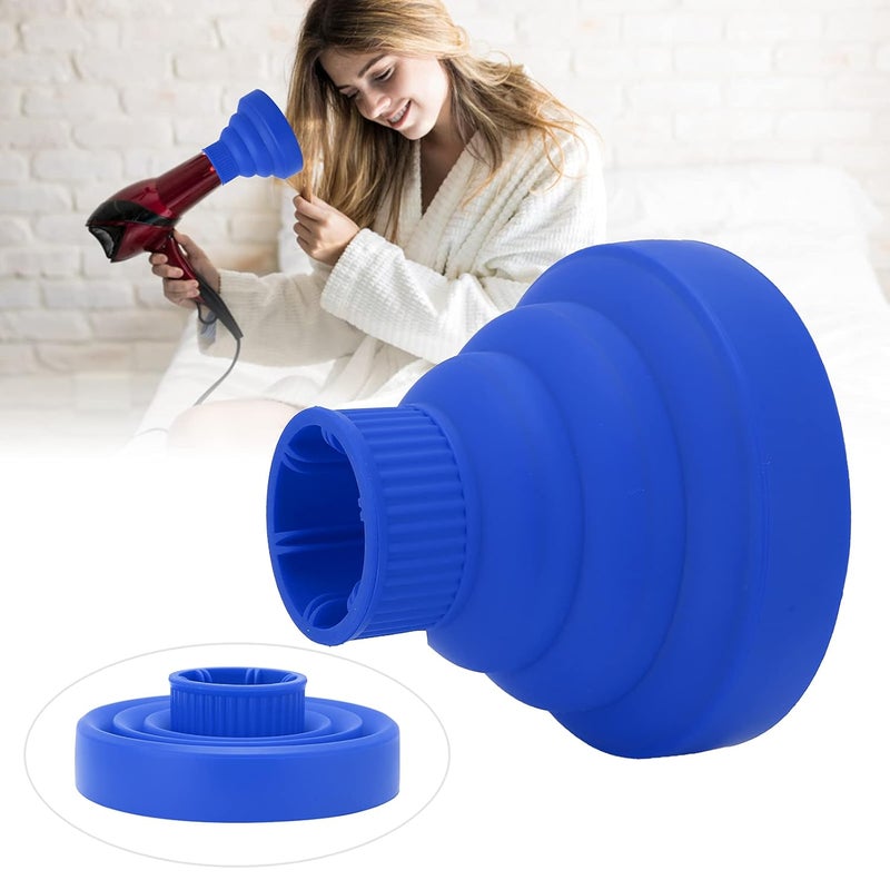 woobles Hair Dryer Diffuser, Universal Collapsible Hair Dryer Diffuser, Professional Blow Dryer Diffuser Portable Travel Folding Hair Blow Dryer Diffuser Attachment for Natural Thick Hair(blue) - Image 2
